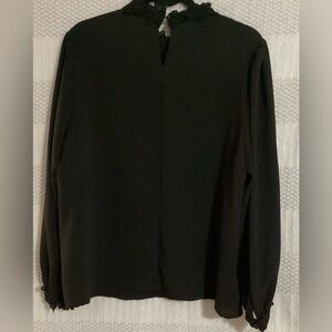 SHEIN Black Lace Trim Blouse